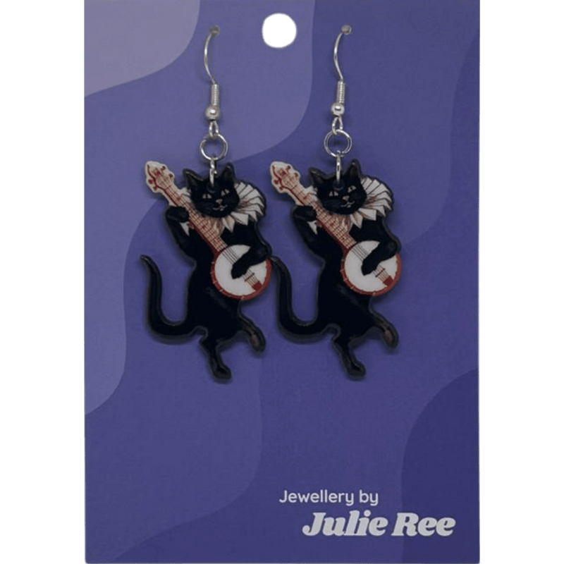 Julie Ree Earrings - Jester Cat - Something Different Gift Shop