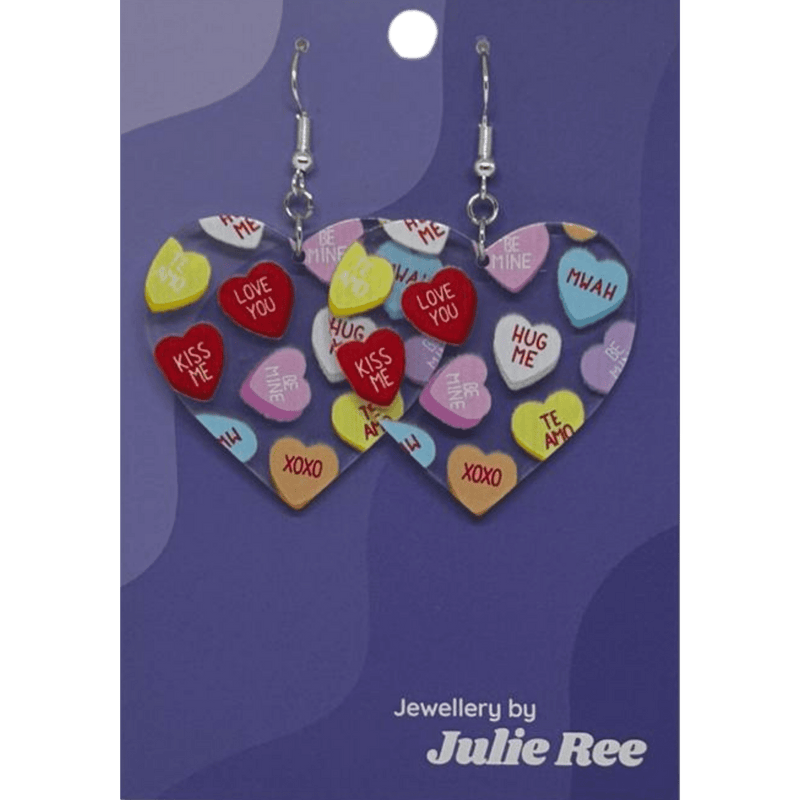 Julie Ree Earrings - Love Hearts - Something Different Gift Shop