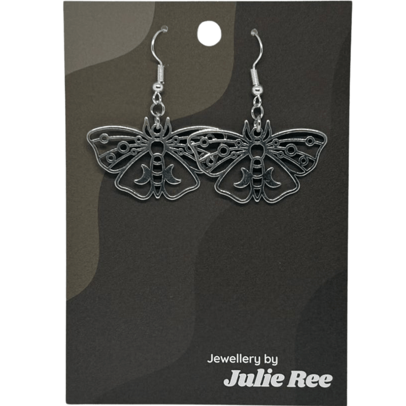 Julie Ree Earrings - Moth Outline - Something Different Gift Shop