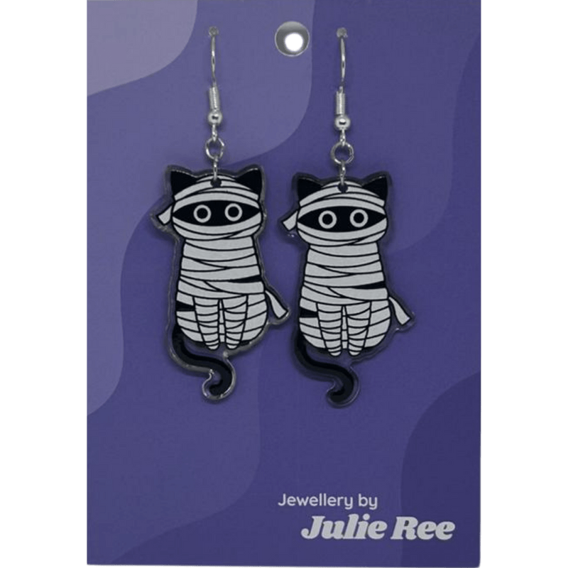 Julie Ree Earrings - Mummy Cat - Something Different Gift Shop
