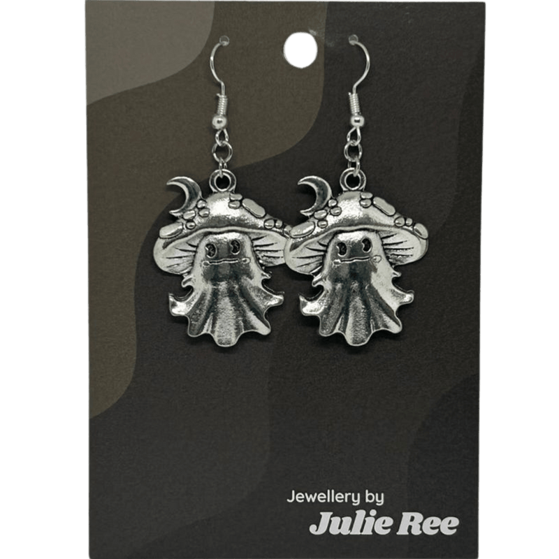 Julie Ree Earrings - Mushroom Ghost - Something Different Gift Shop