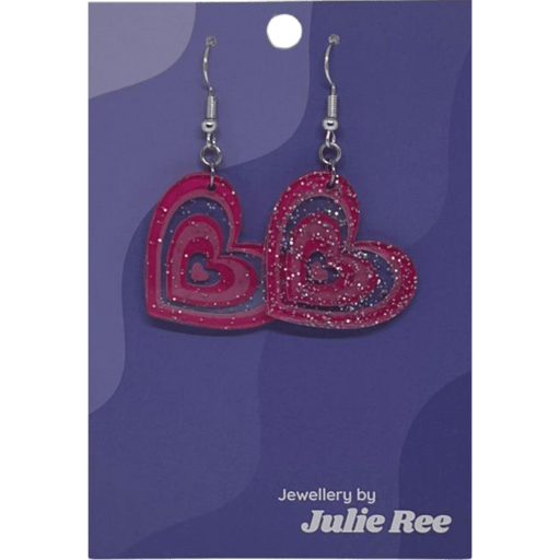 Julie Ree Earrings - Pink Hearts - Something Different Gift Shop