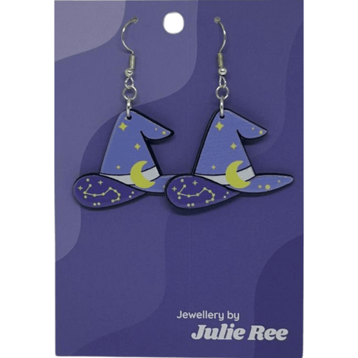 Julie Ree Earrings - Purple Witch Hat - Something Different Gift Shop