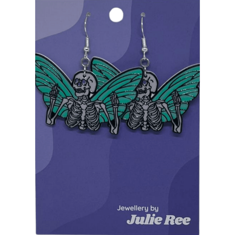 Julie Ree Earrings - Skeleton Fairy - Something Different Gift Shop
