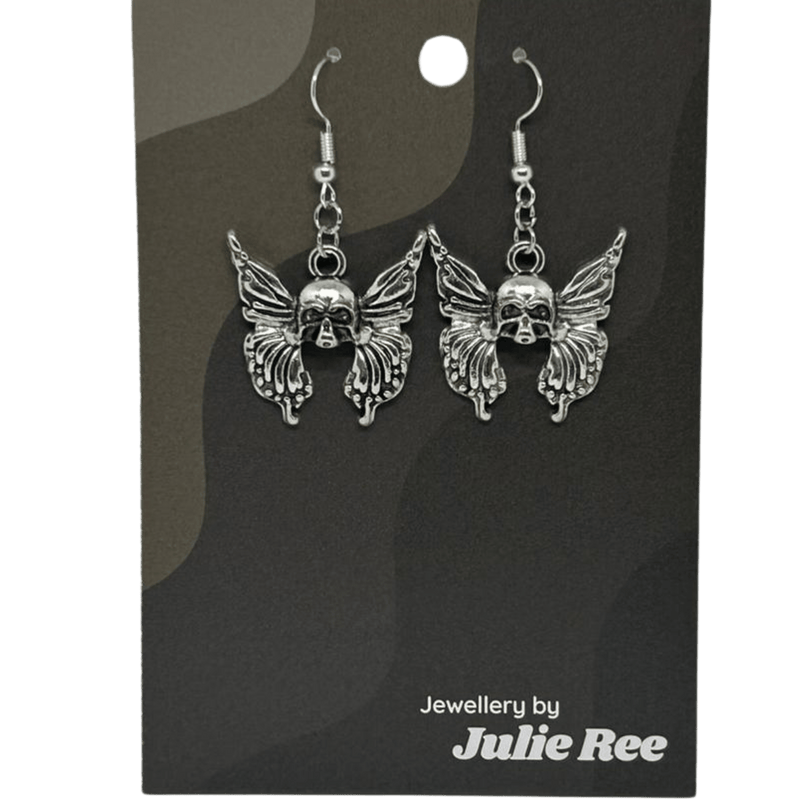 Julie Ree Earrings - Skull Butterfly - Something Different Gift Shop