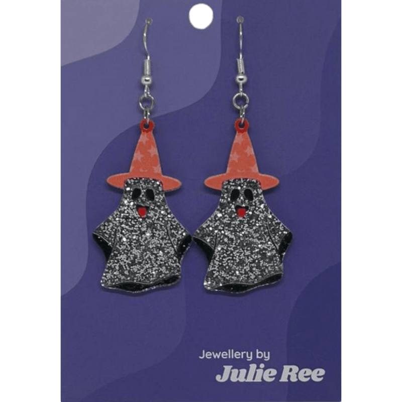 Julie Ree Earrings - Sparkly Witch Ghost - Something Different Gift Shop