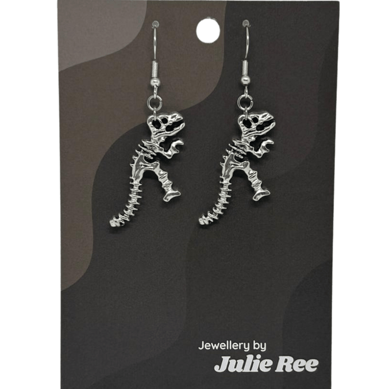 Julie Ree Earrings - T Rex Skeleton - Something Different Gift Shop