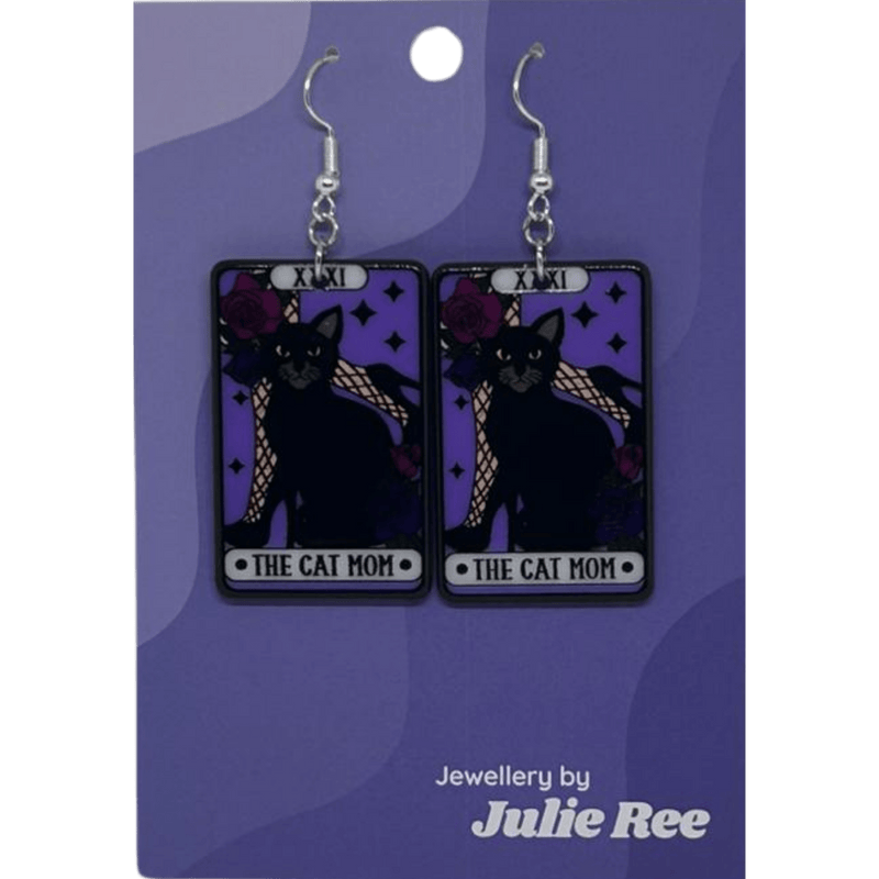 Julie Ree Earrings - The Cat Mum Tarot Card - Something Different Gift Shop
