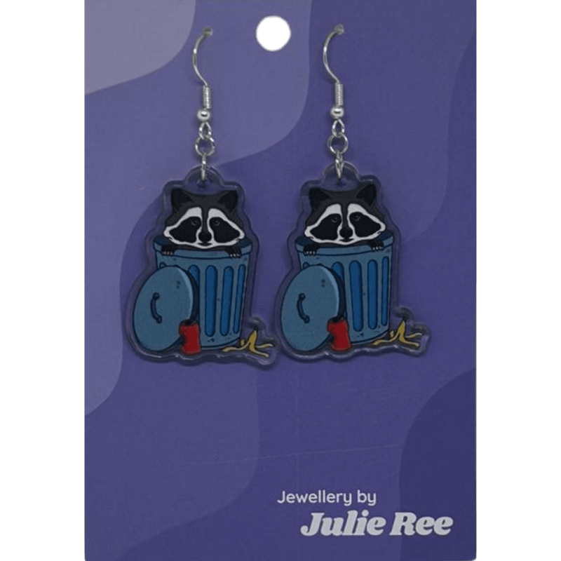 Julie Ree Earrings - Trash Panda - Something Different Gift Shop