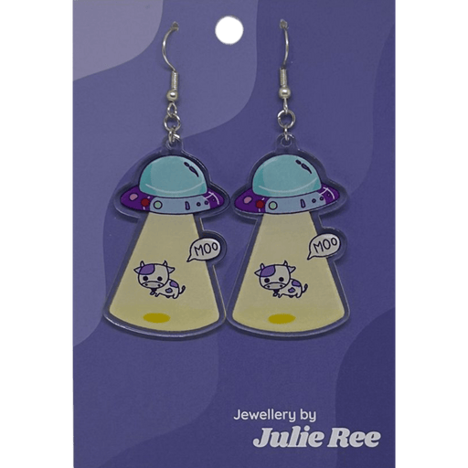 Julie Ree Earrings - UFO Cow - Something Different Gift Shop