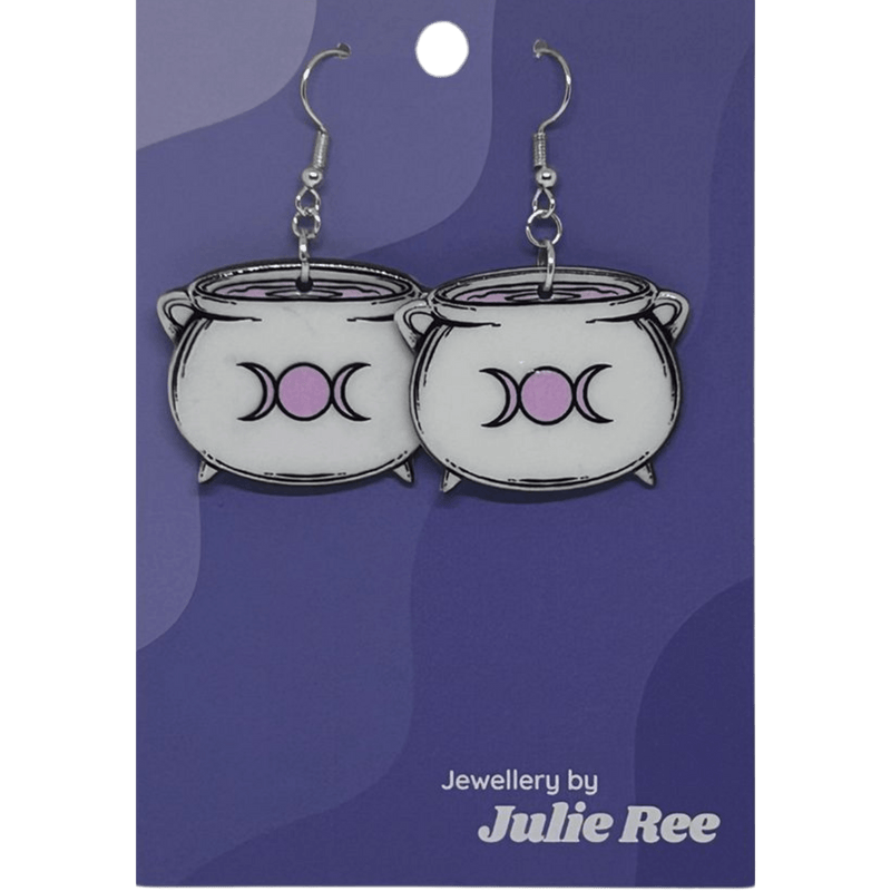 Julie Ree Earrings - White Cauldron - Something Different Gift Shop