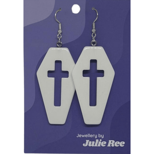 Julie Ree Earrings - White Coffin - Something Different Gift Shop