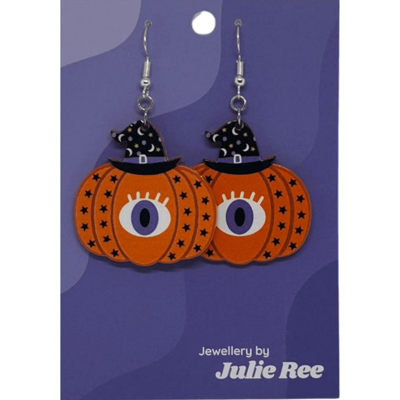 Julie Ree Earrings - Witches Hat Pumpkin - Something Different Gift Shop