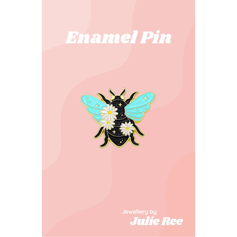 Julie Ree Enamel Pin - Black Bee - Something Different Gift Shop