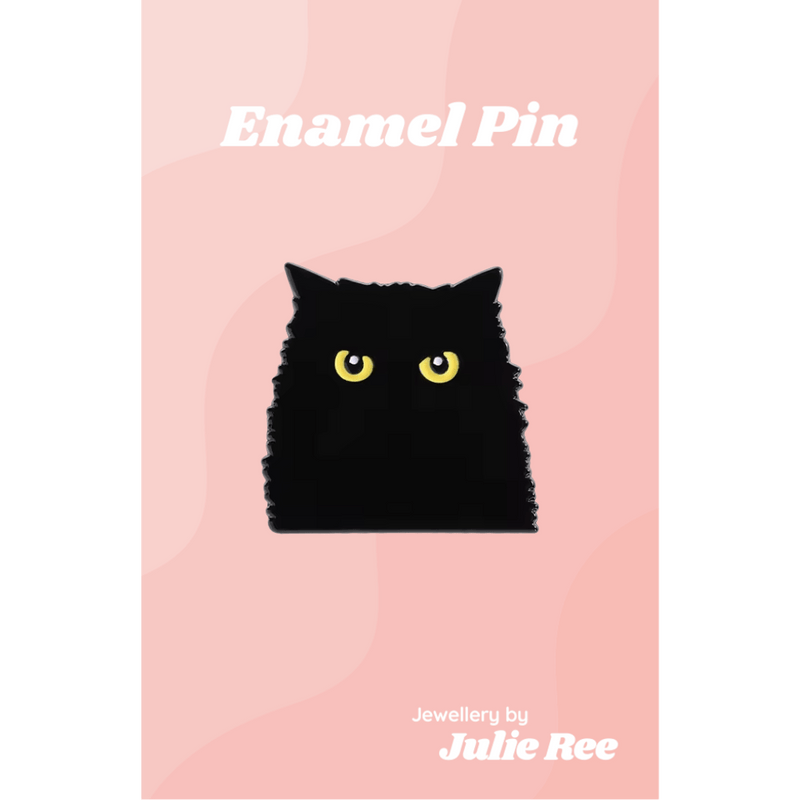 Julie Ree Enamel Pin - Black Cat - Something Different Gift Shop