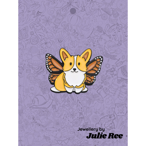 Julie Ree Enamel Pin - Butterfly Corgi - Something Different Gift Shop