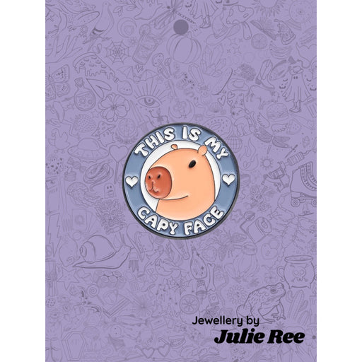 Julie Ree Enamel Pin - Capy Face - Something Different Gift Shop