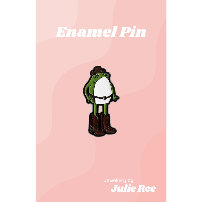 Julie Ree Enamel Pin - Cowboy Frog - Something Different Gift Shop