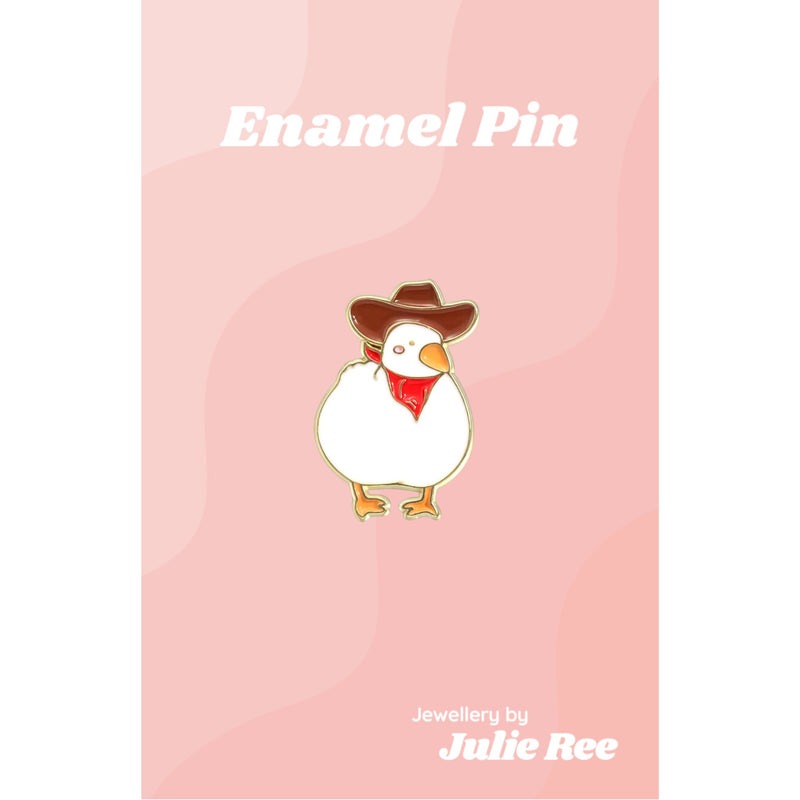 Julie Ree Enamel Pin - Cowboy Goose - Something Different Gift Shop