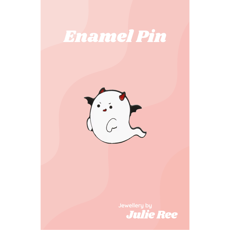 Julie Ree Enamel Pin - Devil Ghost - Something Different Gift Shop