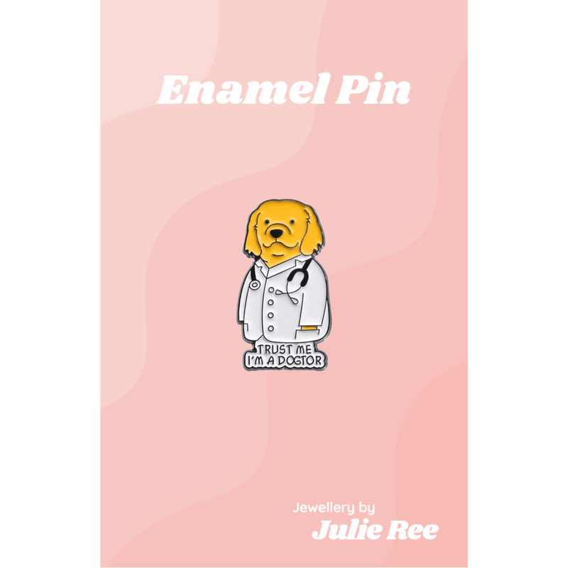 Julie Ree Enamel Pin - Dogtor - Something Different Gift Shop