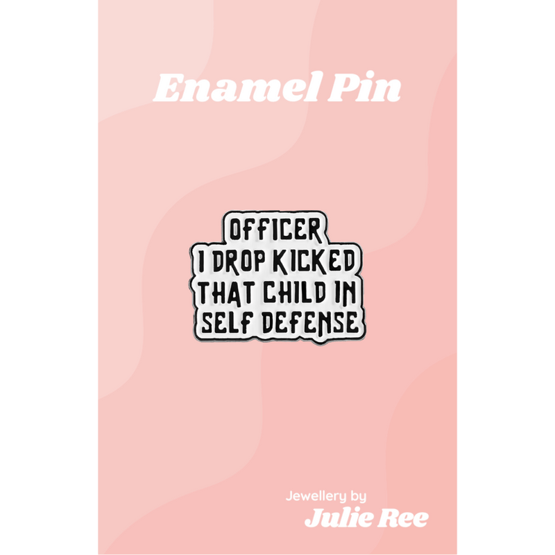 Julie Ree Enamel Pin - Drop Kicked - Something Different Gift Shop