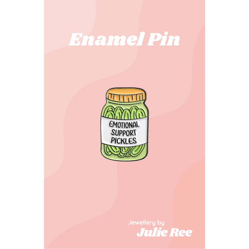 Julie Ree Enamel Pin - Emotional Support Pickles - Something Different Gift Shop