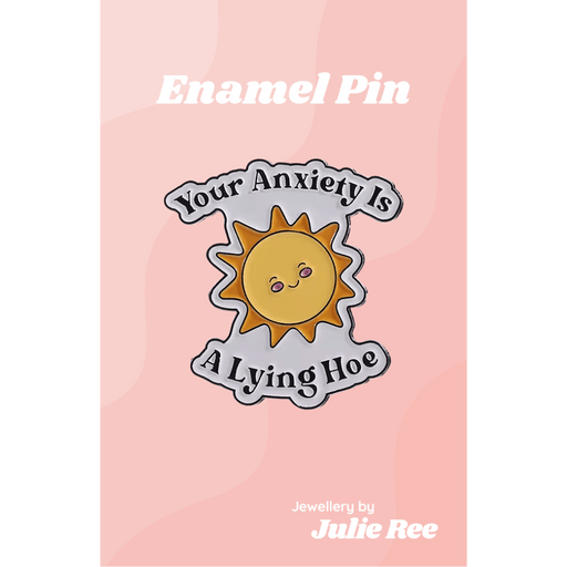 Julie Ree Enamel Pin - Lying Hoe - Something Different Gift Shop