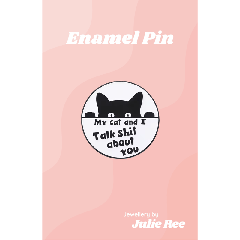 Julie Ree Enamel Pin - Me And My Cat - Something Different Gift Shop