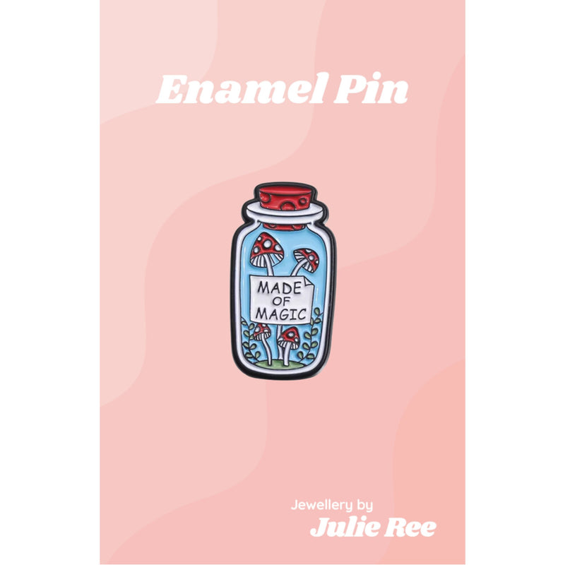 Julie Ree Enamel Pin - Mushroom Potion - Something Different Gift Shop