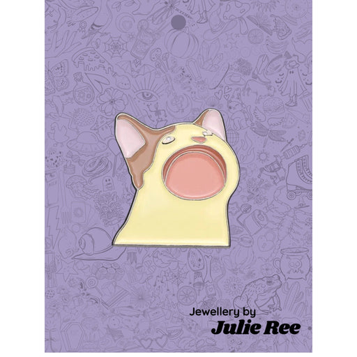 Julie Ree Enamel Pin - Open Mouth Cat - Something Different Gift Shop