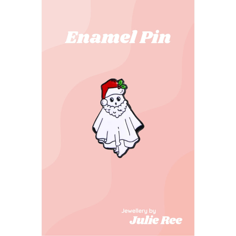 Julie Ree Enamel Pin - Santa Ghost - Something Different Gift Shop