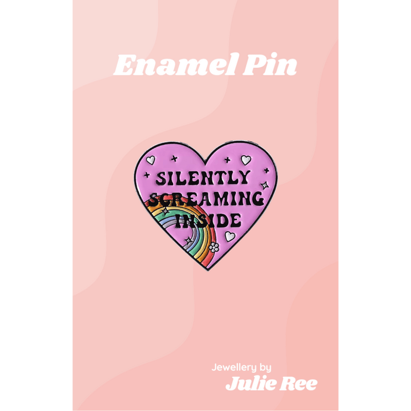Julie Ree Enamel Pin - Silently Screaming - Something Different Gift Shop