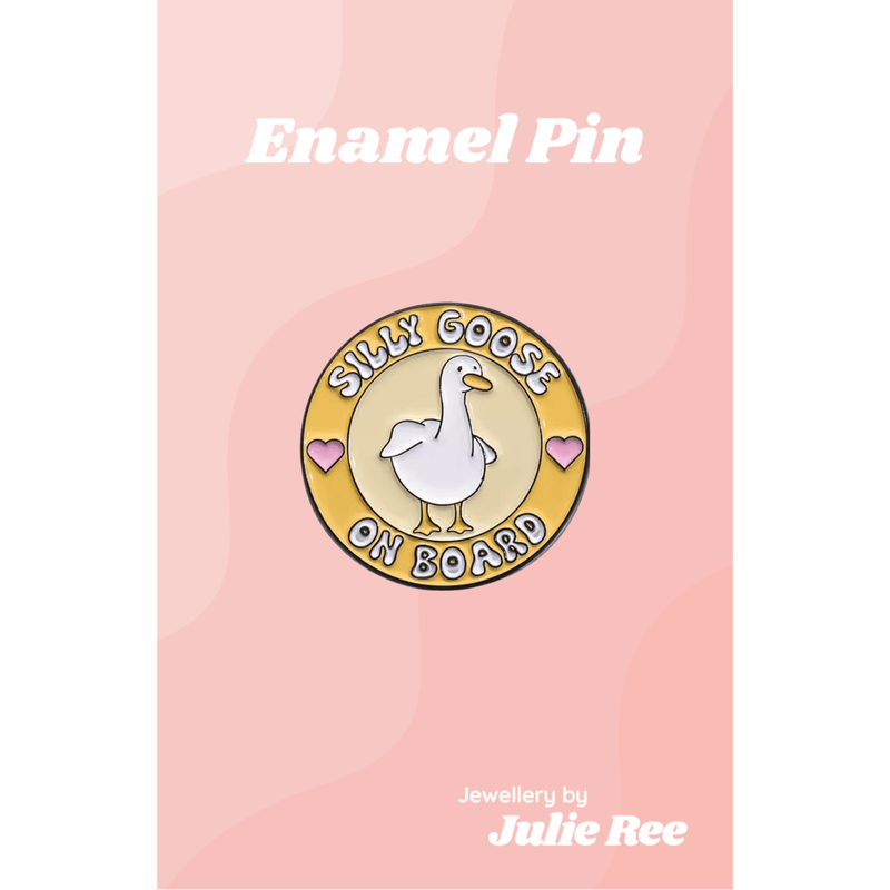 Julie Ree Enamel Pin - Silly Goose On Board - Something Different Gift Shop