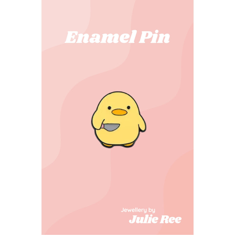 Julie Ree Enamel Pin - Stabby Duck - Something Different Gift Shop