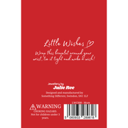 Back of Julie Ree Little Wishes Mum Christmas bracelet gift card