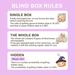 Graphic outlining Kimmon Hat Bubble blind box rules: single‑box odds (16.32 % hidden, 2.08 % super‑hidden) and full‑set guarantee.

