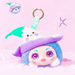 Morning Glory Hat plush – blue character wearing white‑and‑lilac flower hat, Kimmon Hat Bubble series.

