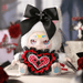 Star Gauze Ripple Night plush—white costume, black bow & heart ruffle—Kimmon blind box.
