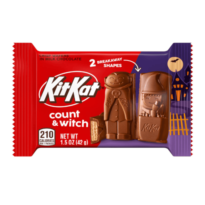 Kit Kat Count and Witch 42g Halloween milk chocolate wafer bar