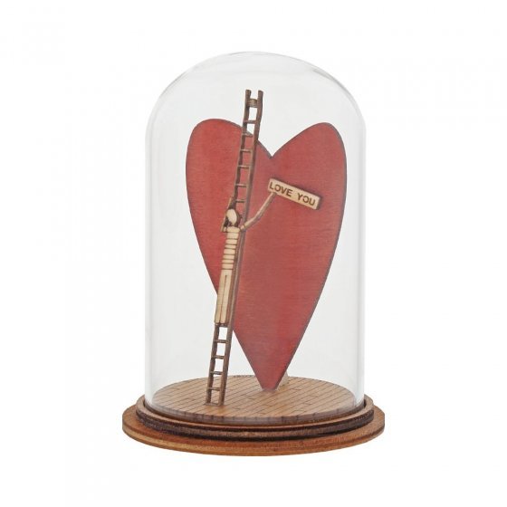 Klòche miniature Love You figurine under glass dome