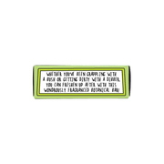 Side of Lady Garden rosemary soap bar packaging with humorous message about freshening up after gardening