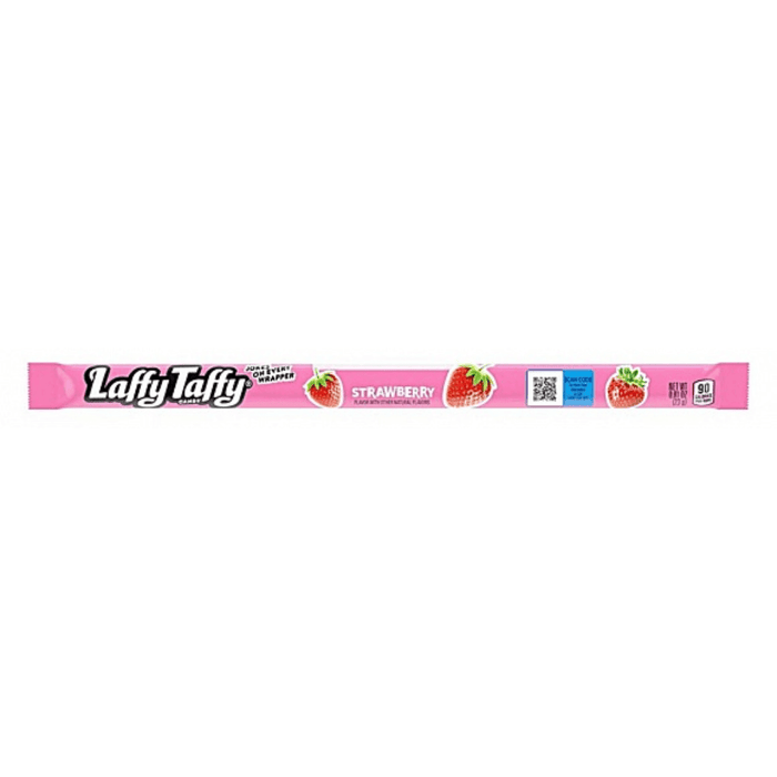 Laffy Taffy Strawberry chewy candy bar in pink wrapper