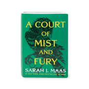 Large A Court of Mist and Fury book vase featuring the green Sarah J Maas ACOTAR cover