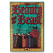 Large Beauty and the Beast ceramic book vase with teal cover, red roses, gold border and vintage fairy tale artwork.