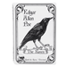 Front view of The Raven book vase with raven skull and gothic border details
