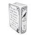 Ceramic book vase featuring a quote from The Raven by Edgar Allan Poe
