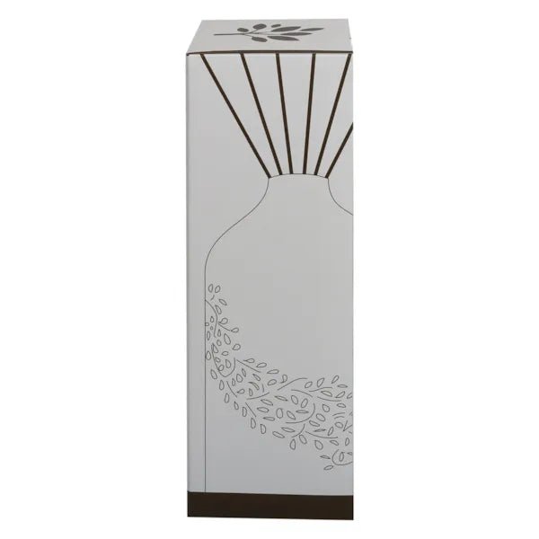 Product packaging for the LED ceramic floral reed diffuser showing the bottle-shaped design.
