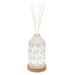 LED ceramic reed diffuser fan design lit with Clean Linen fragrance and reeds

