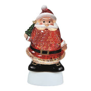 LED Santa glitter water spinner, 14x26cm, lit up

